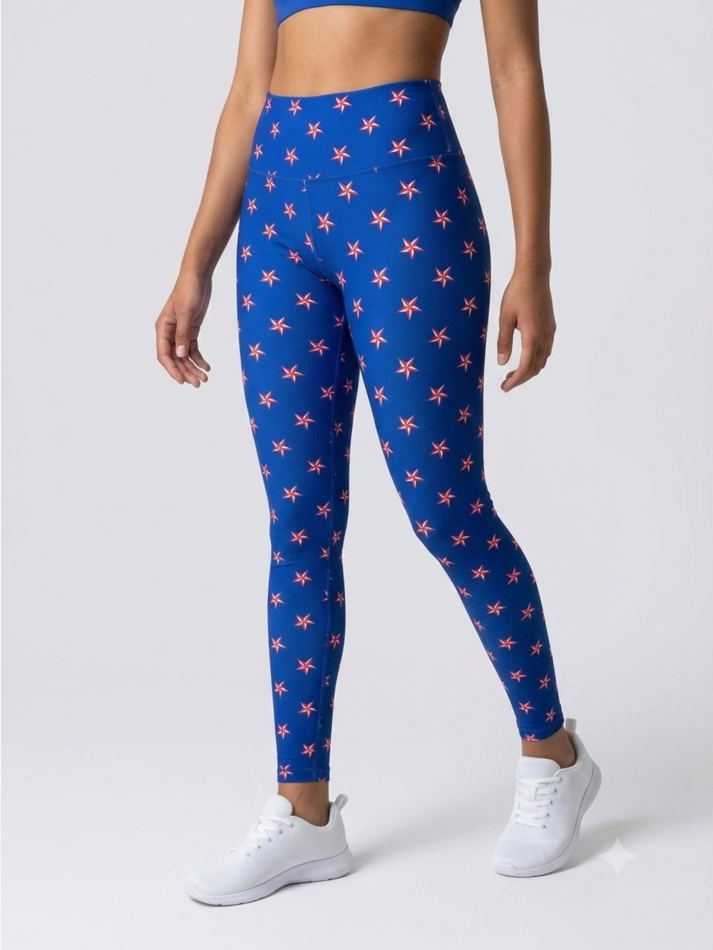 LuLaRoe OS Patriotic Star Leggings Royal Blue Red White One Size